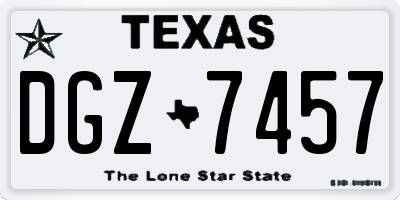 TX license plate DGZ7457