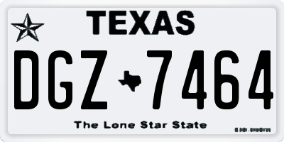 TX license plate DGZ7464