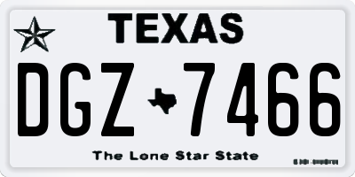 TX license plate DGZ7466