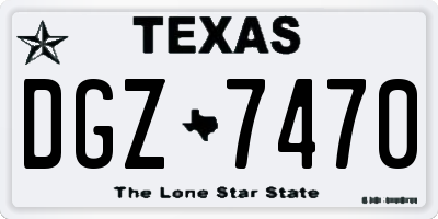 TX license plate DGZ7470