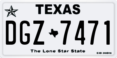 TX license plate DGZ7471