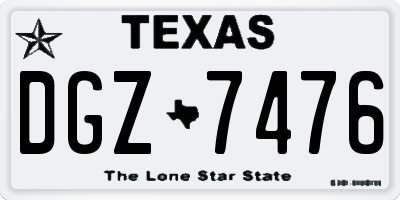 TX license plate DGZ7476