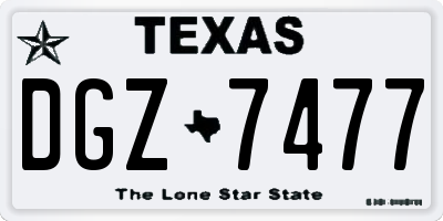 TX license plate DGZ7477