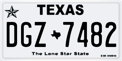 TX license plate DGZ7482