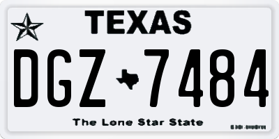 TX license plate DGZ7484