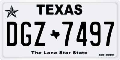TX license plate DGZ7497