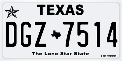 TX license plate DGZ7514