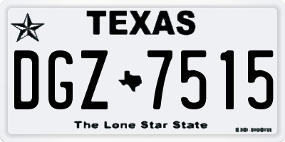 TX license plate DGZ7515
