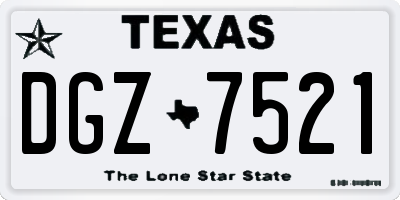 TX license plate DGZ7521