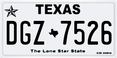 TX license plate DGZ7526