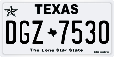 TX license plate DGZ7530