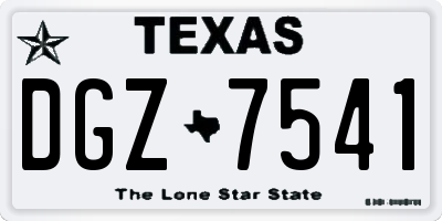 TX license plate DGZ7541