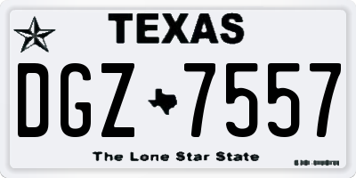 TX license plate DGZ7557