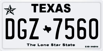 TX license plate DGZ7560