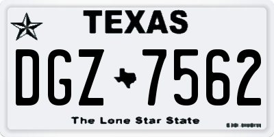 TX license plate DGZ7562