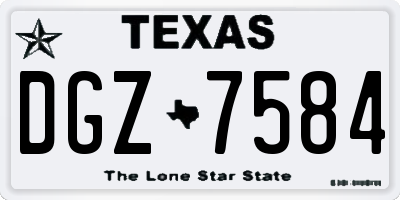 TX license plate DGZ7584