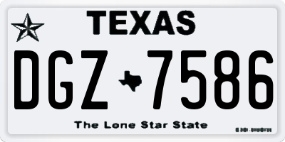 TX license plate DGZ7586
