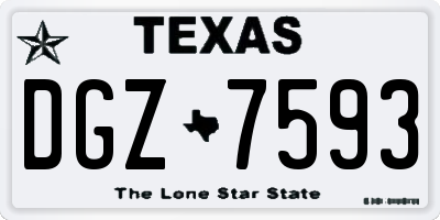 TX license plate DGZ7593