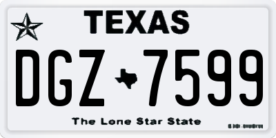 TX license plate DGZ7599