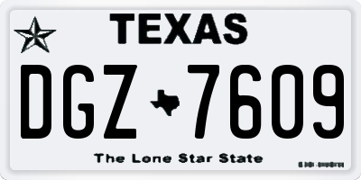 TX license plate DGZ7609
