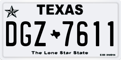 TX license plate DGZ7611