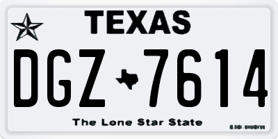 TX license plate DGZ7614
