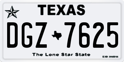 TX license plate DGZ7625