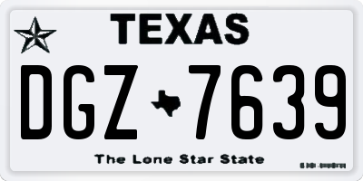 TX license plate DGZ7639