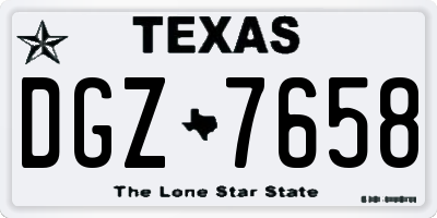 TX license plate DGZ7658