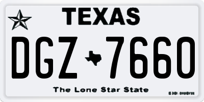 TX license plate DGZ7660