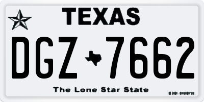TX license plate DGZ7662