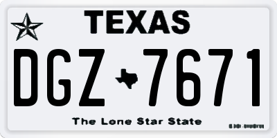 TX license plate DGZ7671