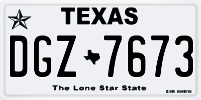 TX license plate DGZ7673