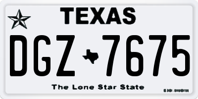 TX license plate DGZ7675