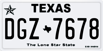 TX license plate DGZ7678