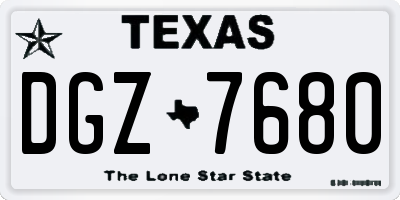 TX license plate DGZ7680