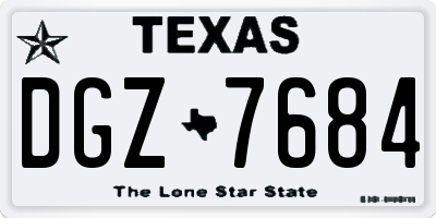 TX license plate DGZ7684