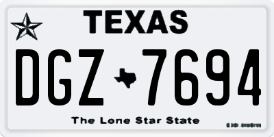 TX license plate DGZ7694