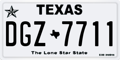 TX license plate DGZ7711