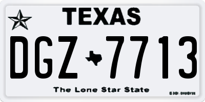 TX license plate DGZ7713