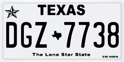 TX license plate DGZ7738