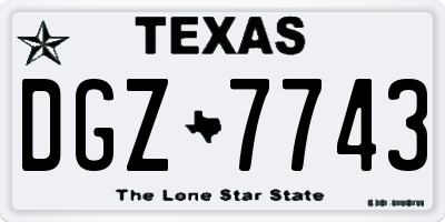 TX license plate DGZ7743