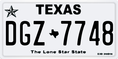 TX license plate DGZ7748
