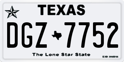 TX license plate DGZ7752