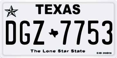 TX license plate DGZ7753