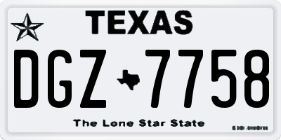 TX license plate DGZ7758