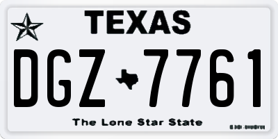 TX license plate DGZ7761