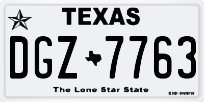 TX license plate DGZ7763