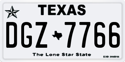 TX license plate DGZ7766