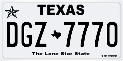 TX license plate DGZ7770